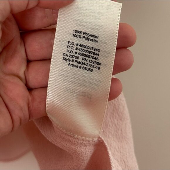 ARITZIA Wilfred Macee Blouse Top Cropped Peplum Short Sleeve Pale Pink XXS - Picture 14 of 16